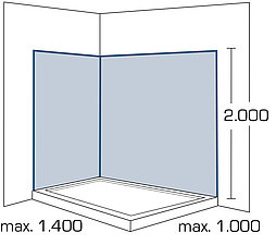 2-1-1_113x100_Aufmass-Duschrueckwaende_1000x1400x2000_Ansicht