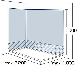 2-2-1_114x100_Wandverkleidungen-Umbau-Wanne-zu-Dusche_1000x2200x3000_Ansicht