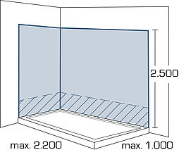 2-2-1_114x100_Wandverkleidungen-Umbau-Wanne-zu-Dusche_1000x2200x2500_Ansicht