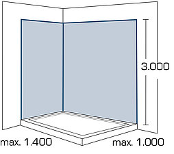 2-1-1_113x100_Aufmass-Duschrueckwaende_1000x1400x3000_Ansicht